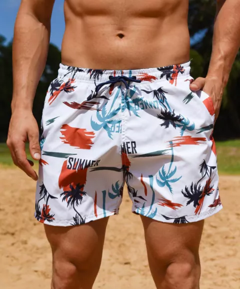 Short de baño estampado