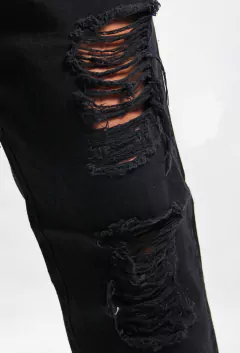 JEAN MOM NEGRO ROTURAS C64 - tienda online