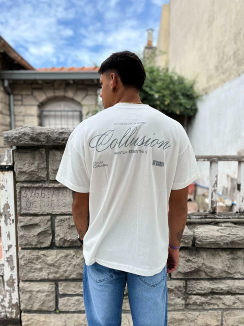 Remera over collusion blanca - comprar online