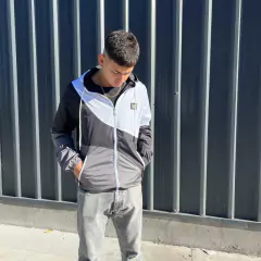 Rompeviento tricolor gris - comprar online