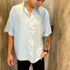 Camisa lino mao celeste en internet