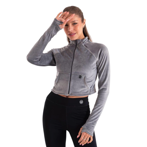Campera Newod Glow Plush Gris - comprar online
