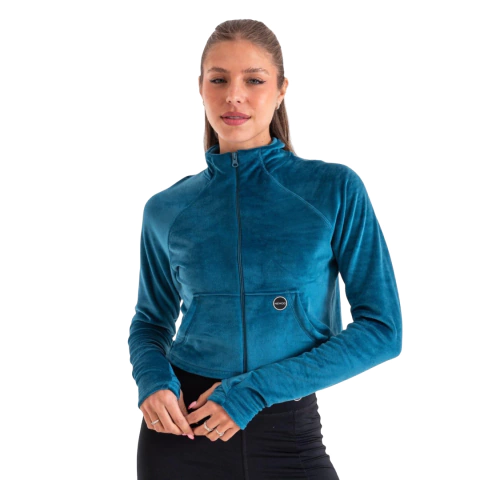 Campera Newod Glow Plush Petróleo - comprar online