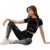 Conjunto Newod Crop Top - Calza Seamless Negro Sin Frunce