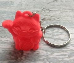 llavero gatito chino rojo