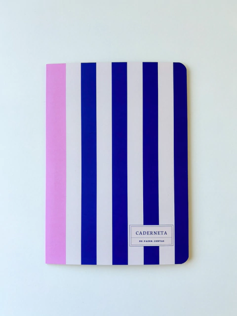 Caderneta de fazer contas - Capa Listras Azul