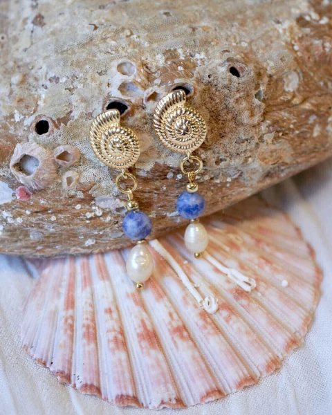 Aros Caracol Azul - comprar online