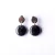 Aretes artesanales de vidrio fusionado en color negro