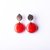 Aretes artesanales de vidrio fusionado en color rojo