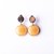 Aretes artesanales de vidrio fusionado en color camel