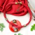 Handmade leather red necklace