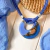 Collar grande con medallón azul
