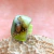Anillo de vidrio fusionado pintado a mano color verde