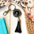 Llavero Flecos Negro 14 Liso