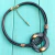 Collar de mujer artesanal con dije de vidrio y cordones de cuero en color negro