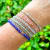 Pulsera de canutillos, cuero y metales