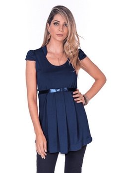 Blusa gestante romântica marinho na internet