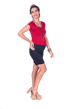 Shorts gestante sarja básico reto - loja online