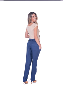Calça gestante crepe reta preta - comprar online