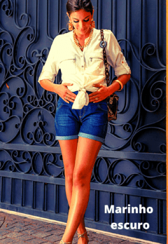 Shorts jeans gestante barra dobrada na internet