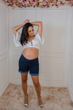 Shorts gestante jeans bengaline - comprar online