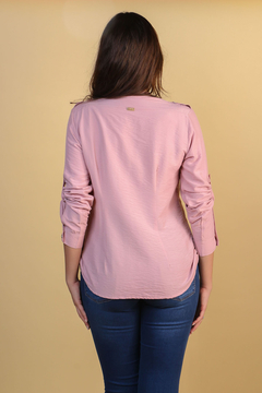 Camisa gestante botões azul marinho - loja online