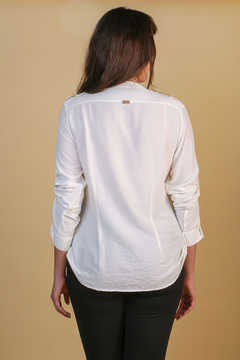 Camisa gestante botões azul marinho - loja online