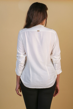 Camisa gestante botões marfim - loja online