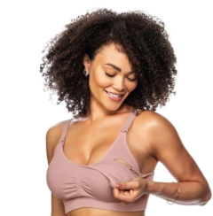 Sutiã amamentação sem costura rose - bojo removível - Lirio Gestante | Roupas para Grávidas