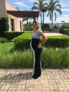 Conjunto gestante saia com top - mescla com preto na internet