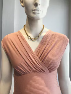 Vestido gestante fenda canelado - loja online