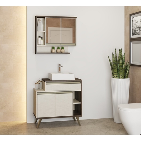 Conjunto de Banheiro Sys JB-801 Bourbon/Linho Milano - Jaeli
