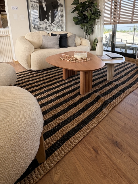 Alfombra grande de yute