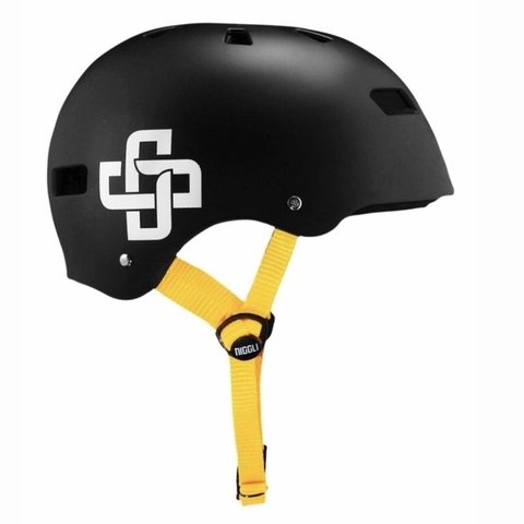 Capacete Niggli Iron Pro - Preto Fosco Fita Amarela