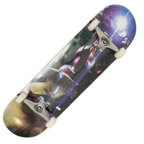 Skate Montado Wood Light Semi Profissional Iniciante Homem De Ferro