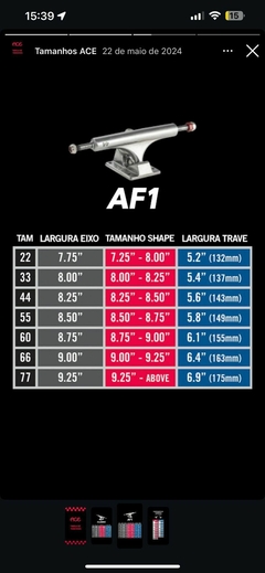 Truck Ace AF-1 33 Polished Silver - da Batata Skate Shop