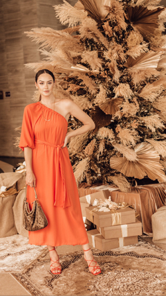 Vestido Manuh Laranja - Atelier de Vestidos | Estilista Tati Magalhães | Made in Rio