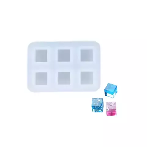 MOLDE SILICONA 6 MINI CUADRADOS 1 X 1 CM