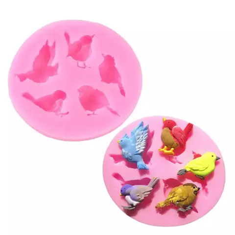 MOLDE SILICONA 5 PAJAROS - comprar online