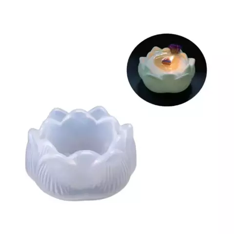 MOLDE SILICONA PORTA VELA FLOR DE LOTO 8,5 X 4 CM - comprar online