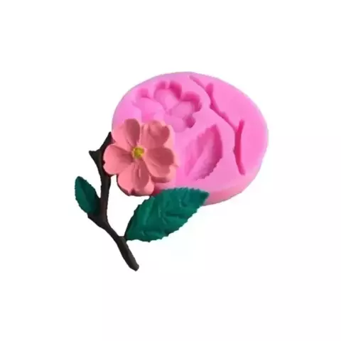 MOLDE SILICONA MINI HOJAS, RAMA Y FLOR - comprar online