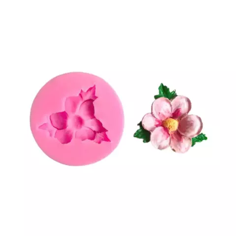 MOLDE SILICONA FLOR 6 PETALOS 3 HOJAS - comprar online