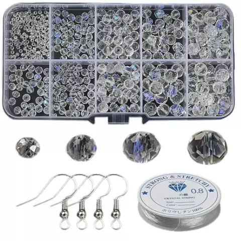 SET GANCHOS PASANTES PARA AROS PIEDRAS TORNASOLADAS TANZA ELASTICA 0,8 - comprar online