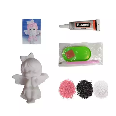 KIT PINTURA DIAMANTE MINI MUÑECO 3D ANGEL NIÑA 7,5 X 6 CM - comprar online