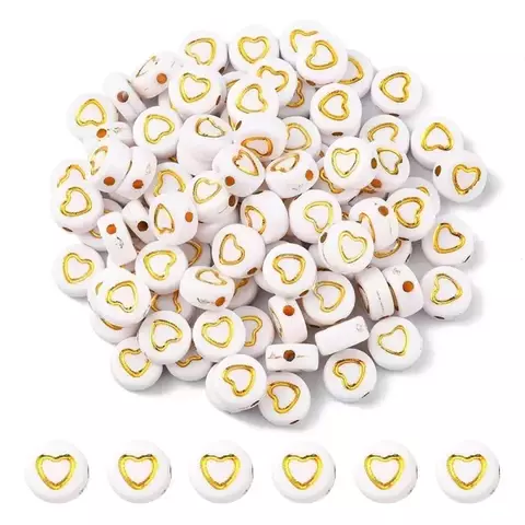 CUENTAS CORAZON PLANO Y REDONDO DORADO X 15G X 100 UNI - comprar online