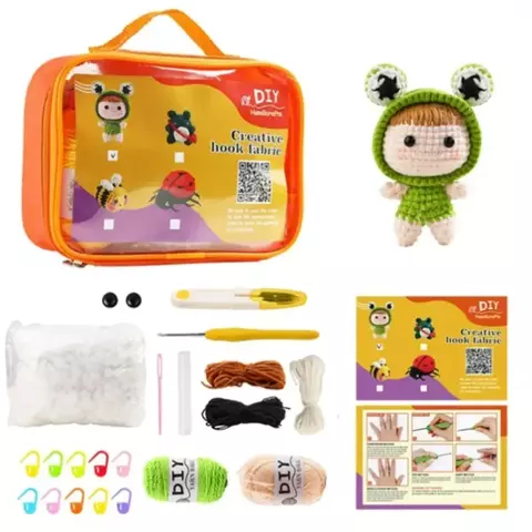 KIT CROCHET AMIGURUMI NENE CON DISFRAZ RANA SAPO - comprar online