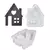 MOLDE SILICONA MINI CASA DECORATIVA CORAZON VENTANAS - comprar online