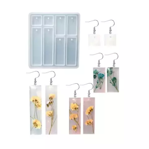MOLDE SILICONA DIJES PARA AROS RECTANGULAR