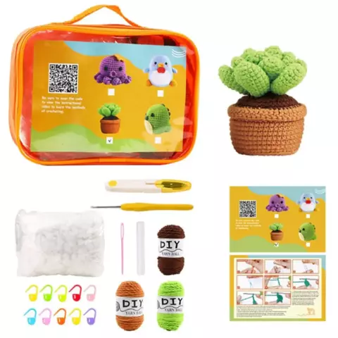 KIT CROCHET AMIGURUMI SUCULENTA CON INSTRUCTIVO - comprar online