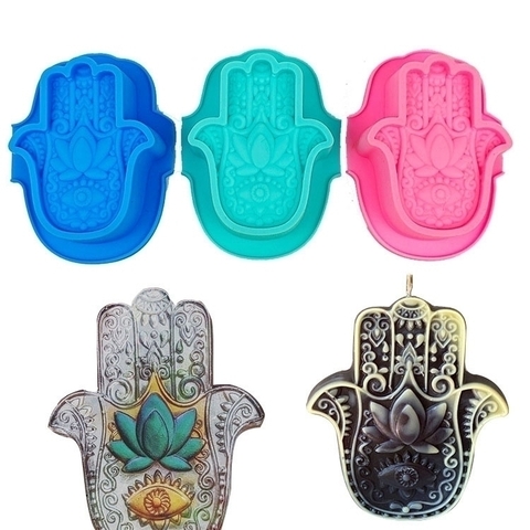 MOLDE SILICONA MANO DE FATIMA PARA VELAS JABONES MULTICOLOR INDIVIDUAL